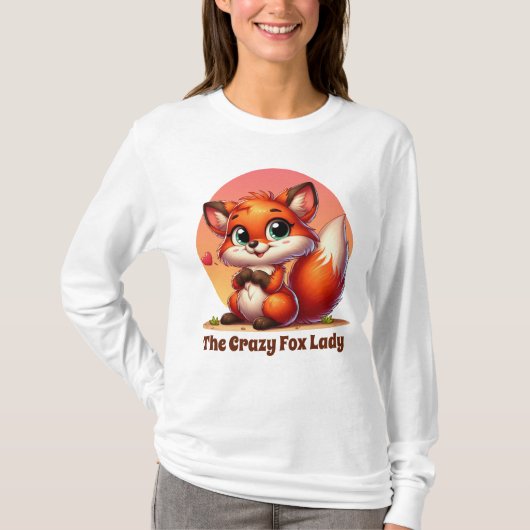 Grappige gekke vos dame t-shirt (Voorkant)