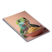 Grappige gekko eten spaghetti notitieboek (Rechterzijde)