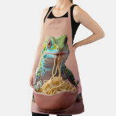 Grappige gekko eten spaghetti schort (Insitu)
