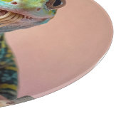 Grappige gekko eten spaghetti snijplank (Hoek)