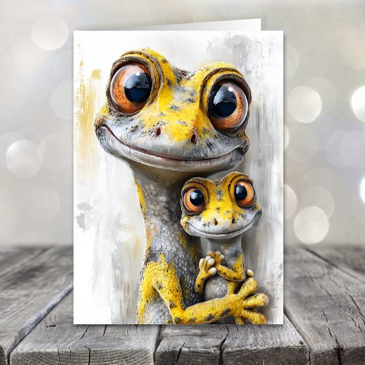 Grappige gekko's Vaderdag Feestdagen Kaart