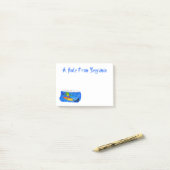 Grappige gekraagde hals hagedis surfen cartoon post-it® notes (Op bureau)