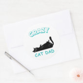 Grappige Gekte Kat Vader Ronde Sticker (Envelop)