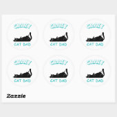 Grappige Gekte Kat Vader Ronde Sticker (Vel)