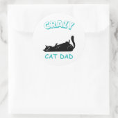 Grappige Gekte Kat Vader Ronde Sticker (Tas)
