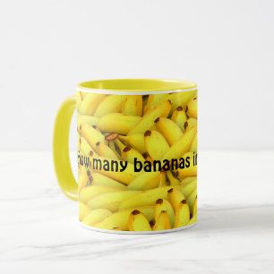 Grappige gele bananen patroon koffie mok