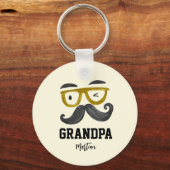 Grappige Gele Bril En Snavel Aangepaste Opa Sleutelhanger (Achterkant)