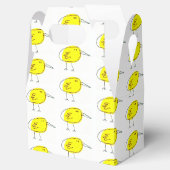 Grappige Gele Cartoon Vogels Doodle Tekening Bedankdoosjes (Geopend)