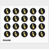 Grappige gele courgette dansen voor groenteliefheb ronde sticker (Vel)