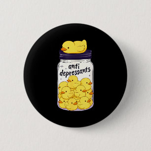 Grappige Gele Eend Antidepressivum Pot Dierenpark  Ronde Button 5,7 Cm