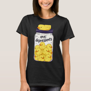 Grappige Gele Eend Antidepressivum Pot Dierenpark T-shirt