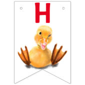 Grappige gele eend speelse knipoog - Happy Birthda Vlaggetjes (Tweede vlag)