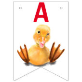 Grappige gele eend speelse knipoog - Happy Birthda Vlaggetjes (Derde vlag)