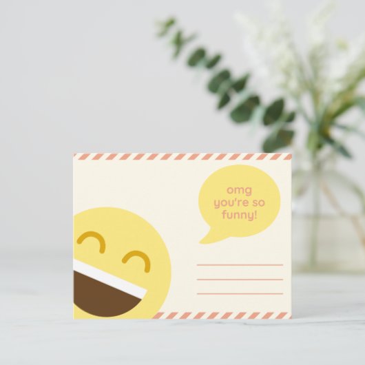 Grappige Gele Emoji Brief Briefkaart (Staand voorkant)