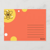 Grappige Gele en Oranje Atomen Briefkaart (Achterkant)