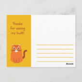 Grappige Gele en Oranje Kat Briefkaart (Achterkant)