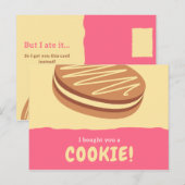 Grappige Gele en Roze Koek Briefkaart (Voorkant / Achterkant)