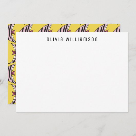 Grappige Gele Engelvis Notitiekaart Notitiekaartje (Voorkant / Achterkant)