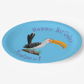 Grappige gele gefactureerde hoornsnavel gepersonal papieren bordje (Gekanteld)