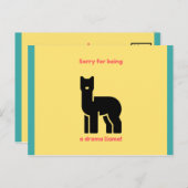 Grappige Gele Geïllustreerde Lama Briefkaart (Voorkant / Achterkant)