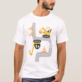 Grappige Gele Graafmachines T-shirt