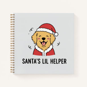 Grappige Gele Hond Kerstman Kostuum Schetsboek Blo Notitieboek