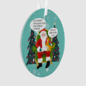 Grappige Gele Kat Bezoeken Santa Custom Kerstmis Ornament (voorkant)