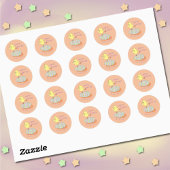 Grappige gele kuiken Pasen sticker