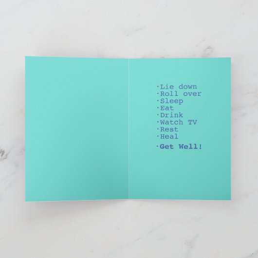Grappige Gele Lab Dokters Orders Genezen en Worden Kaart (Binnen)