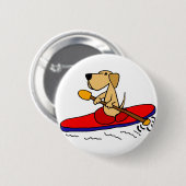 Grappige Gele Labrador Kayaking Ronde Button 5,7 Cm (Voorkant /achterkant)