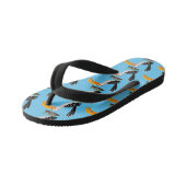 Grappige gele neushoornvogel safari vogel cartoon kinder teenslippers (Schuin)