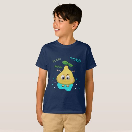 Grappige gele peer t-shirt (Voorkant volledig)