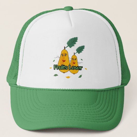 Grappige gele peren trucker pet (Voorkant)