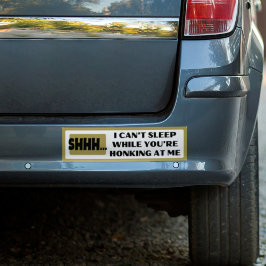 Grappige gele slaap gevaarlijk rijzin bumpersticker