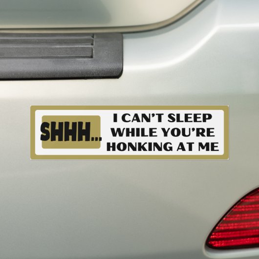 Grappige gele slaap gevaarlijk rijzin bumpersticker (Op auto)