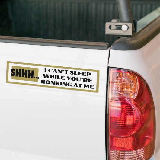 Grappige gele slaap gevaarlijk rijzin bumpersticker (Op Truck)