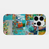 Grappige gele spons karakter telefoonhoesje iPhone hoesje (Achterkant horizontaal)