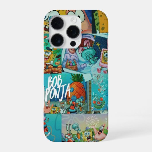 Grappige gele spons karakter telefoonhoesje iPhone hoesje (Achterkant)