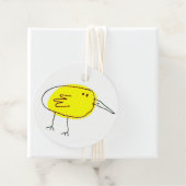 Grappige Gele Vogel Doodle Bedankjes Labels (In situ)