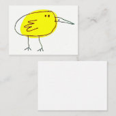 Grappige Gele Vogel Doodle Notitiekaartje (Voorkant / Achterkant)