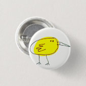 Grappige Gele Vogel Doodle Ronde Button 3,2 Cm (Voorkant /achterkant)