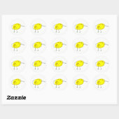 Grappige Gele Vogel Doodle Ronde Sticker (Vel)