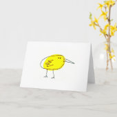 Grappige Gele Vogel Doodle Wenskaart Kaart (Gele Bloem)