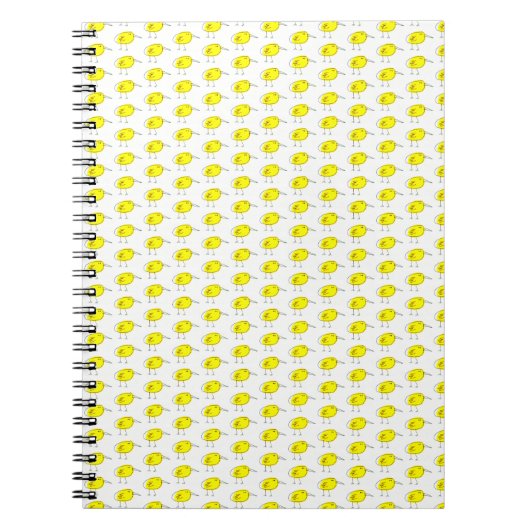 Grappige Gele Vogels Doodle Notitieboek (Voorkant)