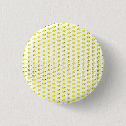 Grappige Gele Vogels Doodle Ronde Button 3,2 Cm (Voorkant)