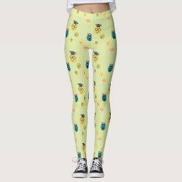 Grappige geleerde, in paniek geraakte emoji's leggings