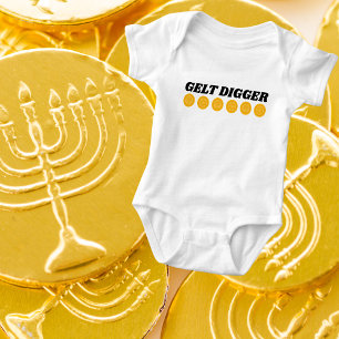 Grappige Gelt Digger voor Joodse Vakantie Chanoeka Romper