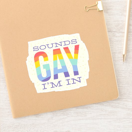 Grappige geluiden homoseksueel in LGBTQI Rainbow F Sticker (Notitieboek)