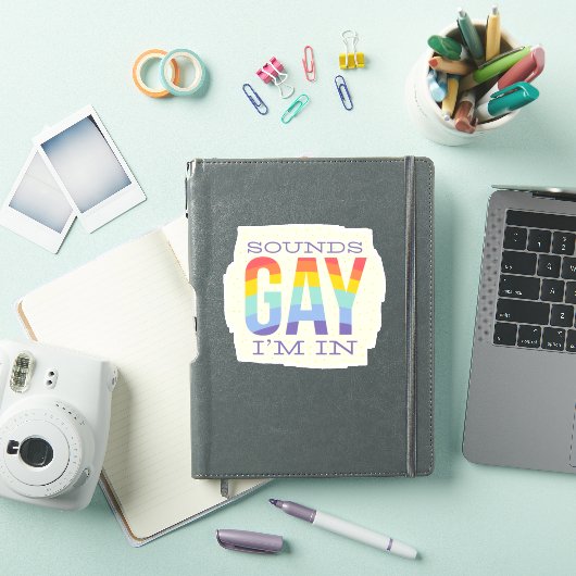 Grappige geluiden homoseksueel in LGBTQI Rainbow F Sticker (iPad Cover)