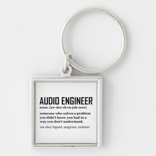 Grappige Geluidstechnicus Audio Engineering Defini Sleutelhanger (Voorkant)
